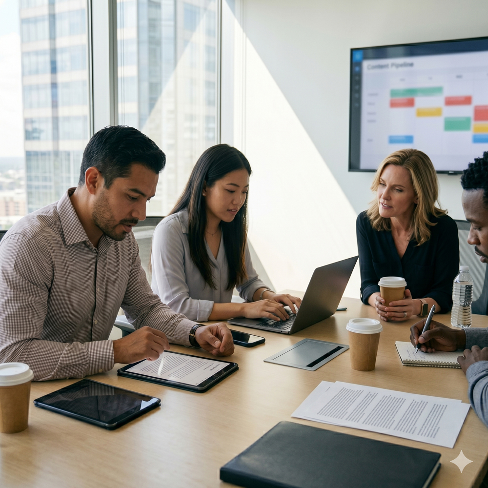 Business meeting being turned into marketing content by Whynot Results