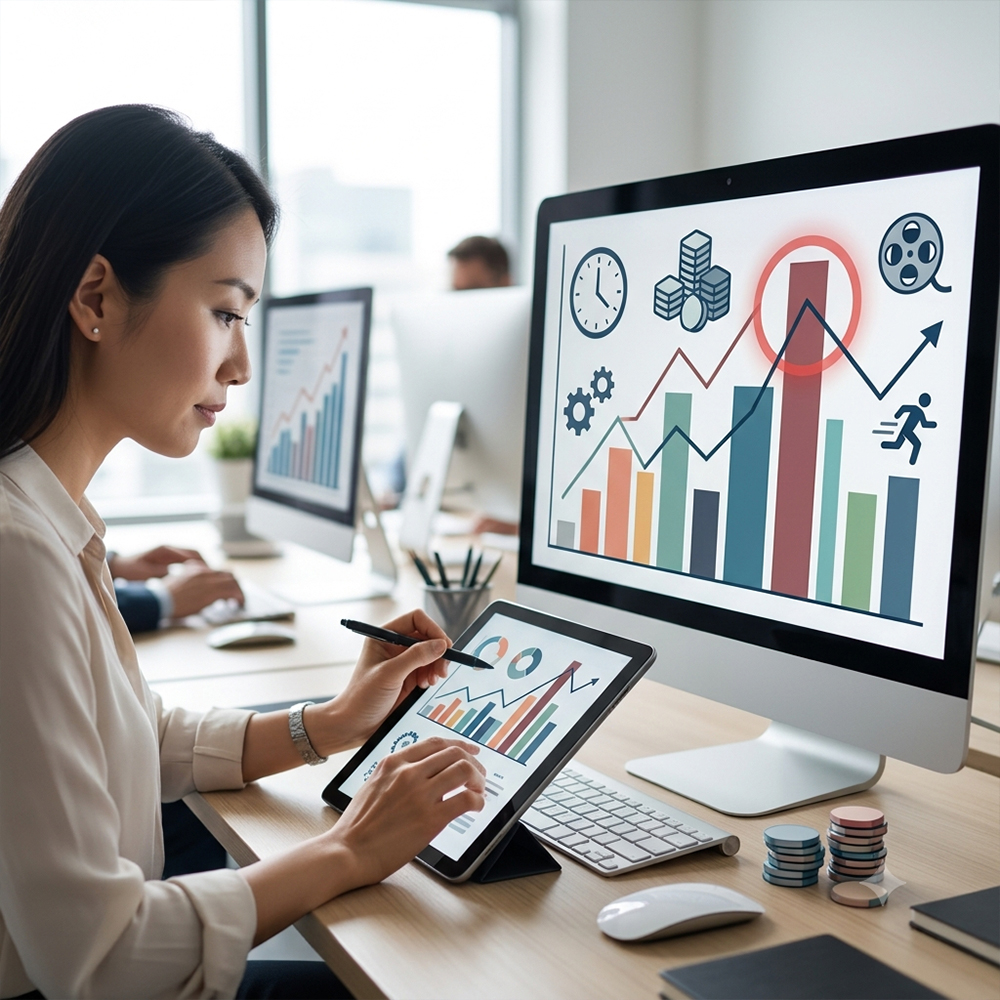 Business automation dashboard with AI-assisted workflow steps