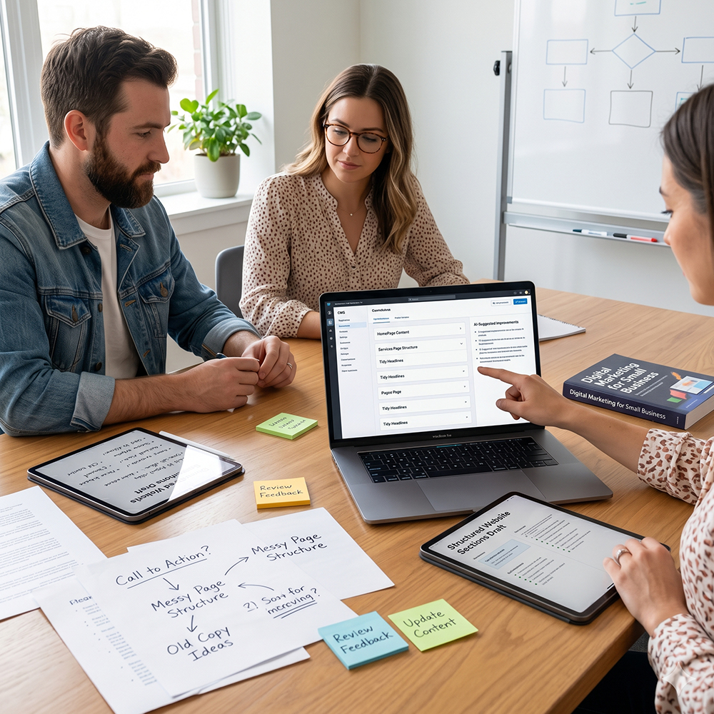 AI website tools workflow checklist for small business website updates
