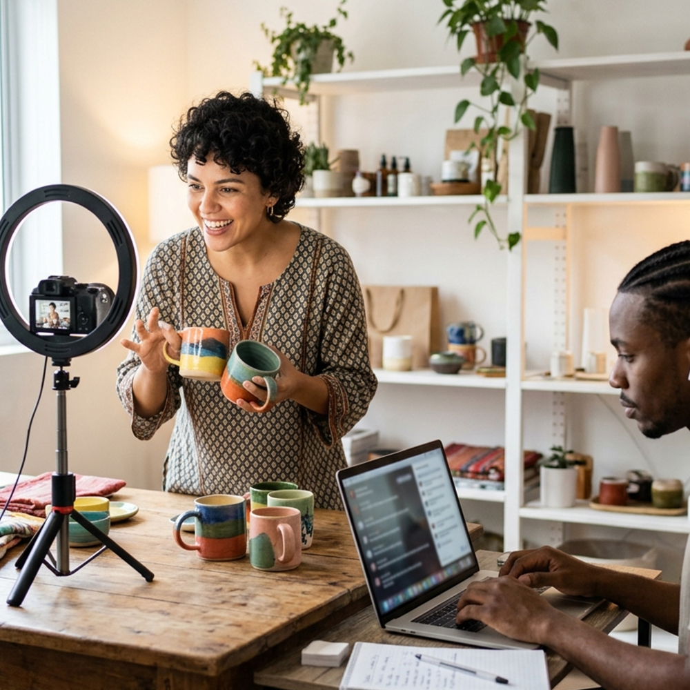 Product selling system with live video, customer engagement, and automation support