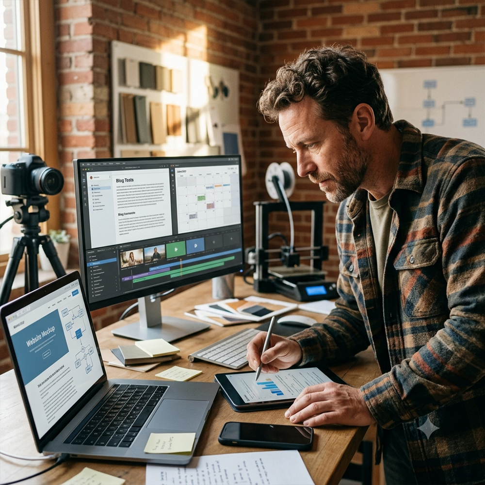 AI tools and human marketing support workflow